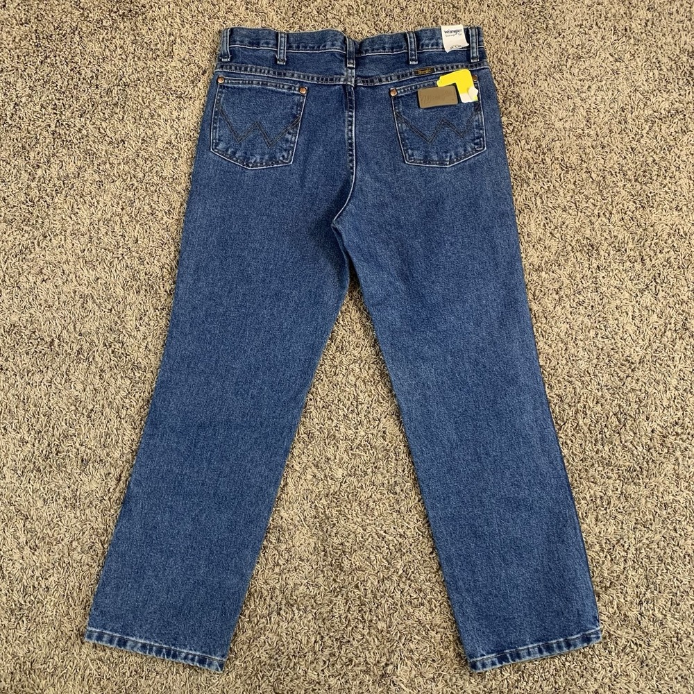 Wrangler Jeans Mens 35x30 Blue Cowboy Cut Fit Straight Leg Denim 936GBK NWT